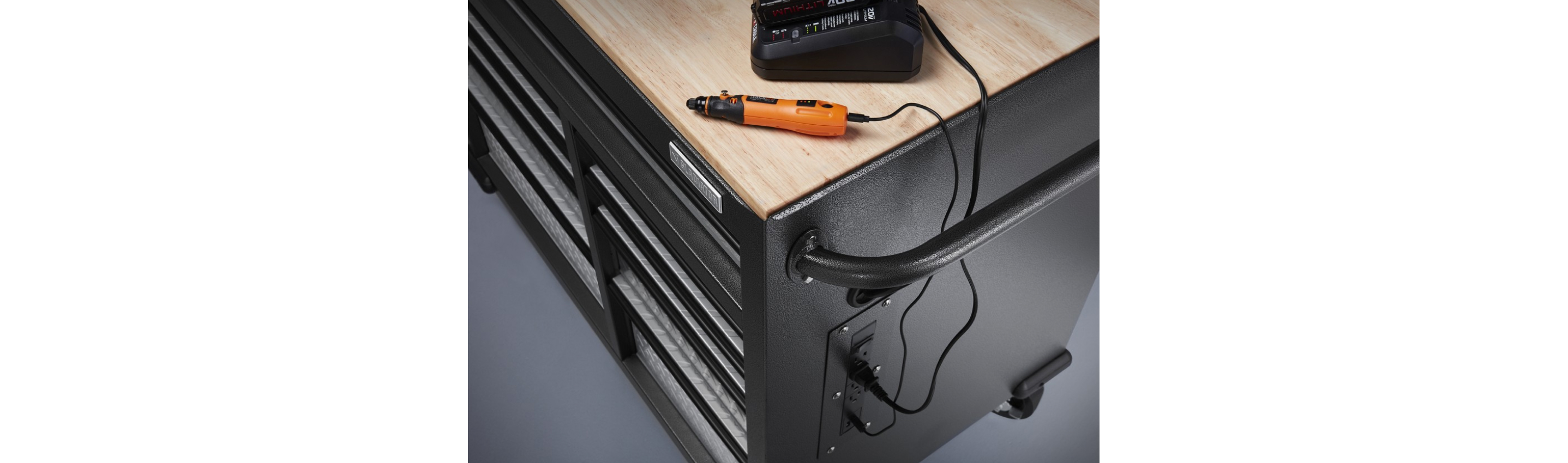 A soldering tool on a Gladiator Tool Chest